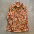 画像6: 【L/XL】70s UNKNOWN 長袖シャツ 総柄 茶系■ビンテージ オールド レトロ アメリカ古着 ビッグサイズ ヒッピー
