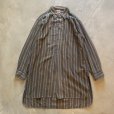 画像1: 【L/XL】DURFOR マチ付き プルオーバー 長袖グランパシャツ ネルシャツ ストライプ■ビンテージ レトロ ヨーロッパ古着 50s ユーロ (1)