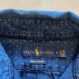 画像5: 【M/L】POLO RALPH LAUREN マチ付き 長袖シャツ インディゴブルー 総柄■ビンテージ オールド レトロ アメリカ古着 ポロラルフローレン