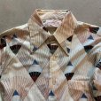 画像3: 【S】70s Ferranti アセテート×ナイロン 長袖シャツ 総柄■ビンテージ オールド レトロ アメリカ古着 ポリシャツ 扇 アート