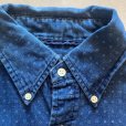 画像4: 【M/L】POLO RALPH LAUREN マチ付き 長袖シャツ インディゴブルー 総柄■ビンテージ オールド レトロ アメリカ古着 ポロラルフローレン