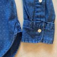 画像6: 【M/L】POLO RALPH LAUREN マチ付き 長袖シャツ インディゴブルー 総柄■ビンテージ オールド レトロ アメリカ古着 ポロラルフローレン