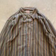 画像2: 【L/XL】DURFOR マチ付き プルオーバー 長袖グランパシャツ ネルシャツ ストライプ■ビンテージ レトロ ヨーロッパ古着 50s ユーロ