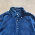 画像3: 【M/L】POLO RALPH LAUREN マチ付き 長袖シャツ インディゴブルー 総柄■ビンテージ オールド レトロ アメリカ古着 ポロラルフローレン