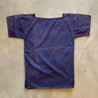 【Ladies or XS】ベルギー軍 後染め 半袖セーラーシャツ 紺■ビンテージ オールド レトロ ヨーロッパ古着 レディース ユーロミリタリー