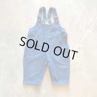 【Kids】90s BLUES IN MOTION デニム オーバーオール サロペット ブルー 青■ビンテージ オールド アメリカ古着 子供服 キッズ服