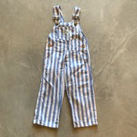 【Kids 3T】USA製 Cucumber コットン オーバーオール サロペット 青白ストライプ■ビンテージ アメリカ古着 80s-90s 子供服 キッズ