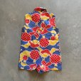 画像2: 【Kids】70s UNKNOWN ジップアップ ワンピース キュロット 総柄■ビンテージ レトロ アメリカ古着 レディース ハンドメイド