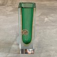 画像1: 【15.0cm】イタリア製 MURANO ムラノガラス フラワーベース グリーン 緑■ビンテージ アンティーク ヨーロッパ雑貨 インテリア 花瓶 (1)