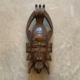 画像1: 【43cm】ハンドメイド 木製 セヌフォ族 アフリカン マスク 仮面■ビンテージ アンティーク お面 インテリア プリミティブ コートジボワール (1)