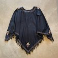画像5: 【Ladies Free】BFA CLASSICS 刺繍 コットン ポンチョ ブラウス ブラック 黒■ビンテージ オールド レトロ アメリカ古着 レディース 花柄 (5)
