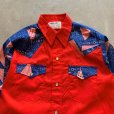 画像2: 【Boys or Ladies】USA製 DEE-CEE 長袖ウエスタンシャツ バンダナ柄 赤■ビンテージ オールド レトロ アメリカ古着 レディース 70s/80s
