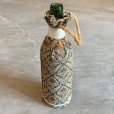画像3: 【28.5cm】ゴブラン織り×ガラスボトル フラワーベース 花瓶■ビンテージ アンティーク アメリカ雑貨 インテリア フォークアート No.1