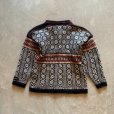 画像8: 【Kids】ノルウェー製 Skjaeveland ハーフジップ ウールニット セーター 黒白 総柄■ビンテージ オールド アメリカ古着 キッズ 子供服