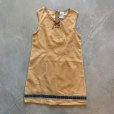 画像1: 【Kids】UNKNOWN コーデュロイ ノースリーブ ワンピース ベージュ■ビンテージ レトロ アメリカ古着 レディース キッズ 子供服 (1)