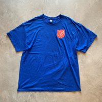 【XL】THE SALVATION ARMY プリントTシャツ 青■アメリカ古着 GILDAN ギルダン コットン サルベーションアーミー
