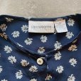 画像3: 【Ladies】Liz Claiborne 長袖シルクシャツ ネイビー 紺 総柄■ビンテージ オールド レトロ アメリカ古着 レディース 90s リズ ブラウス (3)
