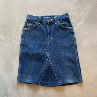 【W28(W27相当)】80s-90s USA製 Lee リメイク デニムスカート ブルー 青■ビンテージ オールド レトロ レディース アメリカ古着 リー