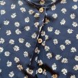 画像4: 【Ladies】Liz Claiborne 長袖シルクシャツ ネイビー 紺 総柄■ビンテージ オールド レトロ アメリカ古着 レディース 90s リズ ブラウス (4)