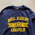 画像2: 【M/L】80s-90s USNA ミリタリープリントスウェット ネイビー■ビンテージ オールド アメリカ古着 トレーナー USN 海軍
