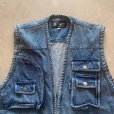 画像2: 【M/L】BUGAO デニム フィッシングベスト ブルー 青■ビンテージ オールド 古着 ハンティングベスト ジップアップ 多機能