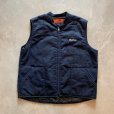 画像1: 【XL/2XL】メキシコ製 CINTAS ジップアップ 中綿ワークベスト ネイビー 紺■ビンテージ オールド アメリカ古着 刺繍入り (1)