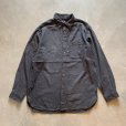 画像1: 【M/L】GAP マチ付き 片ポケ 長袖シャツ グレー 無地■アメリカ古着 ギャップ ライトネルシャツ (1)