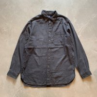 【M/L】GAP マチ付き 片ポケ 長袖シャツ グレー 無地■アメリカ古着 ギャップ ライトネルシャツ