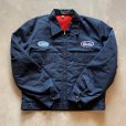 画像6: 【M/L】70s-80s UNKNOWN ジップアップ ワークジャケット ネイビー 紺■ビンテージ オールド アメリカ古着 スコービルジップ ワッペン付き