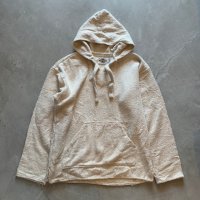 【L/XL】メキシコ製 EARTH RAGZ アクリル メキシカンパーカー 白 生成り色 無地■ビンテージ オールド レトロ アメリカ古着 エスニック