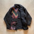 画像8: 【S/M】グアテマラ製 ハンドメイド ジップアップ ジャケット 黒×総柄 切替■ビンテージ レトロ アメリカ古着 民族 エスニック ラグ