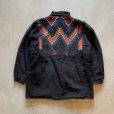 画像9: 【S/M】グアテマラ製 ハンドメイド ジップアップ ジャケット 黒×総柄 切替■ビンテージ レトロ アメリカ古着 民族 エスニック ラグ