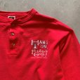 画像2: 【L/XL】90s USA製 COTTON DELUXE ヘンリーネック プリント 長袖Tシャツ 赤■ビンテージ オールド アメリカ古着 コットン ロンT