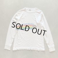 【S/M】80s USA製 crazy shirt ホノルルマラソン 長袖Tシャツ 白■ビンテージ アメリカ古着 ロンT レディース シングルステッチ