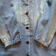 画像8: 【M/L】ボロ ユーロワーク ジャケット アトリエコート ブルー■ビンテージ オールド ヨーロッパ古着 コットン 鬼フェード フレンチ