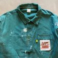 画像2: 【L】CEM ペンキ飛び ユーロワーク ジャケット カバーオール グリーン 緑■ビンテージ ヨーロッパ古着 コットン フレンチ ドイツ ボロ