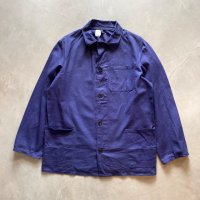 【L/XL】ポーランドユーロワーク ジャケット カバーオール ブルー■ビンテージ オールド ヨーロッパ古着 コットン フレンチ