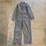 【W34-W35】70s MONTGOMERY WARD HBT コットン オールインワン グレー■ビンテージ アメリカ古着 USA製 ワーク ツナギ モンゴメリーワード