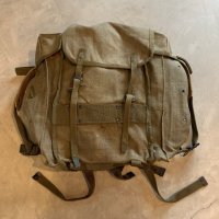 【45cm×38cm】イタリア軍 キャンバス地 バックパック リュック■ビンテージ オールド ヨーロッパ古着 ユーロミリタリー バッグ No.5
