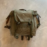 【45cm×38cm】イタリア軍 キャンバス地 バックパック リュック■ビンテージ オールド ヨーロッパ古着 ユーロミリタリー バッグ No.4