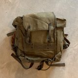 【45cm×38cm】イタリア軍 キャンバス地 バックパック リュック■ビンテージ オールド ヨーロッパ古着 ユーロミリタリー バッグ No.6