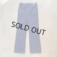 【W31】イタリア シャモアクロス ワークパンツ ネイビー ブルー 紺■ビンテージ オールド ヨーロッパ古着 ユーロワーク フランネル