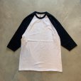 画像1: 【L】2000s anvil ミントコンディション ラグランTシャツ 白×黒■ビンテージ アメリカ古着 アンビル コットン ベースボール 無地 No.1 (1)