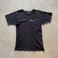 【XS/S or Ladies】USA製 Champion 両面プリントTシャツ ブラック 黒■ビンテージ オールド アメリカ古着 90s チャンピオン コットン