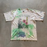 【L】2010s USA製 Liberty Organics フラワー プリントTシャツ■アメリカ古着 コットン タイダイ アート ボランティア