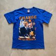 画像1: 【L】2000s-2010s オバマ大統領 プリントTシャツ ブルー 青■アメリカ古着 FRUIT OF THE LOOM フルーツオブザルーム コットン (1)