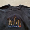 画像2: 【S/M】80s-90s USA製 Hanes サンフランシスコ 刺繍スウェット ブラック 黒■ビンテージ オールド アメリカ古着 トレーナー 蟹 カニ