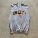 【M/L】MARQUETTE カットオフ スウェット ライトグレー■ビンテージ オールド アメリカ古着 トレーナー ベスト カレッジ