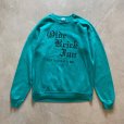 画像1: 【M/L】80s-90s USA製 JERZEES プリントスウェット グリーン 青緑■ビンテージ オールド アメリカ古着 トレーナー オールドイングリッシュ (1)