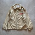 画像1: 【M/L】80s USA製 BEECH-NUT ナイロン コーチジャケット ベージュ■ビンテージ オールド アメリカ古着 裏地付き 企業 ナッツ (1)